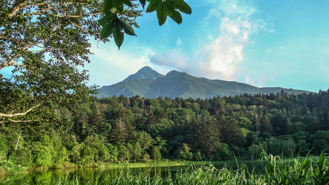 Adawalker mountainlake trees clouds artsandcrafts free wallpaper for desktop - medium preview image