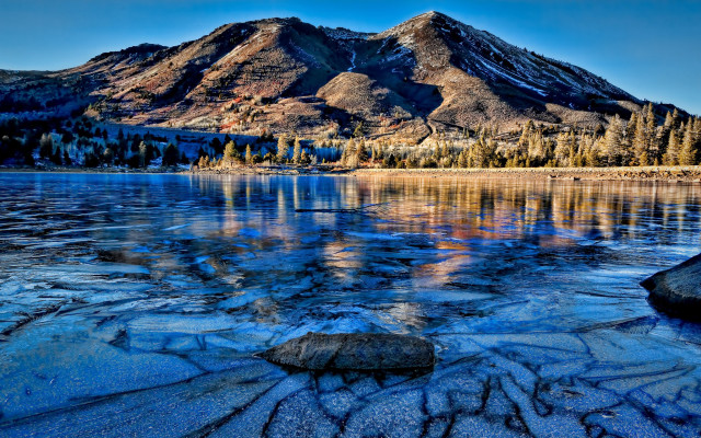 Mountain reflection lake trees sky #7 free wallpaper for desktop - medium preview image