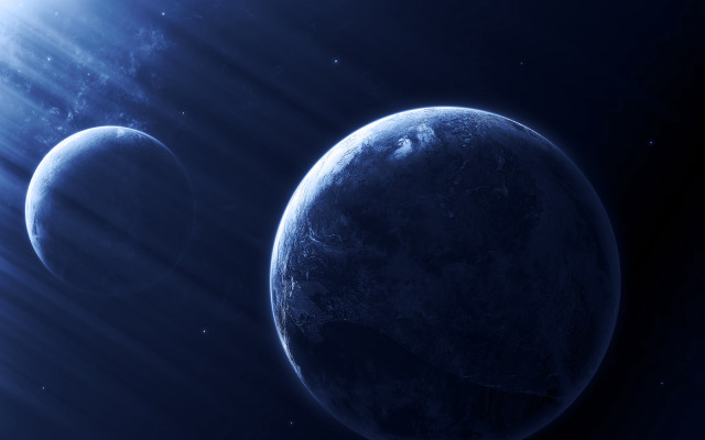 Planets moon stars galaxy matte free wallpaper for desktop - medium preview image