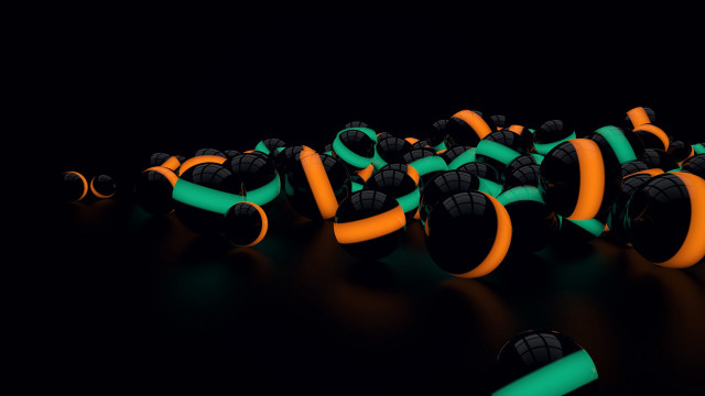 Black orange balls neon green free wallpaper for desktop - medium preview image