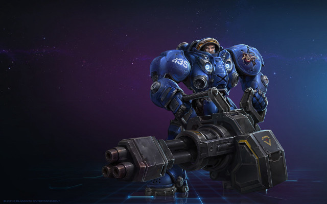 Blue robot large arm helmet free wallpaper for desktop - medium preview image