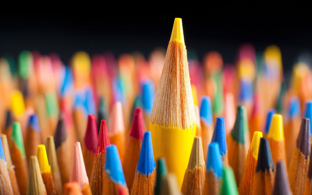 Colored pencils yellow center ultrafine free wallpaper for desktop - medium preview image
