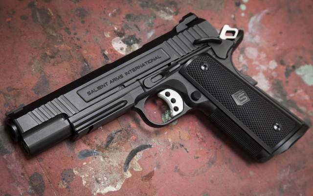 Black gun red surface tilt free wallpaper for desktop - medium preview image