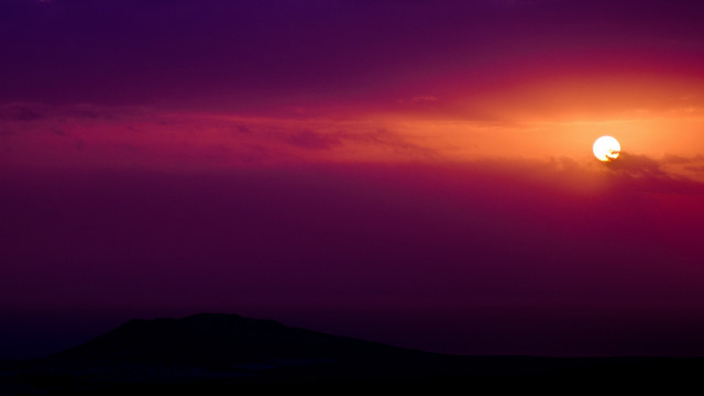 Sunset plane mountains mystical colors free wallpaper for desktop - medium preview image