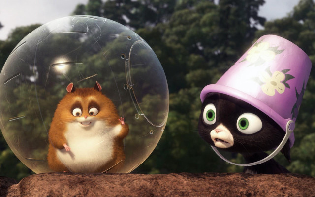 Animal couple ball rock trees free wallpaper for desktop - medium preview image