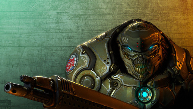 Robot gun biomechanical steampunk scifi free wallpaper for desktop - medium preview image