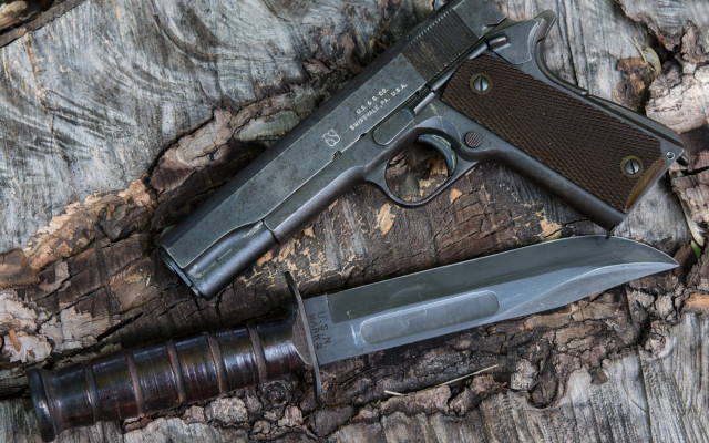 Gun knife wood military water free wallpaper for desktop - medium preview image