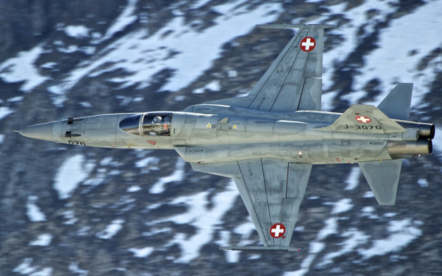 Fighter jet snow mountains swiss free wallpaper for desktop - medium preview image