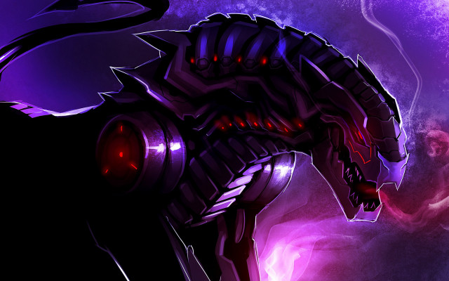 Cybernetic lyco creature glowing eyes free wallpaper for desktop - medium preview image