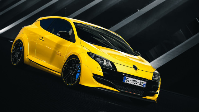 Yellow sports car dark room #4 free wallpaper for desktop - medium preview image