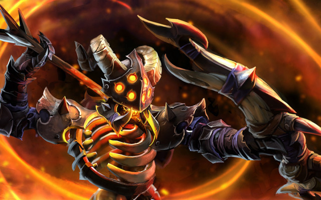 Demon armor sword fire embers free wallpaper for desktop - medium preview image