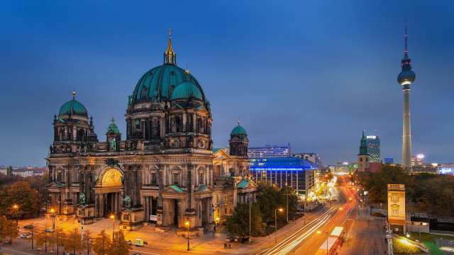 Green dome berlin cityscape fantasy free wallpaper for desktop - medium preview image
