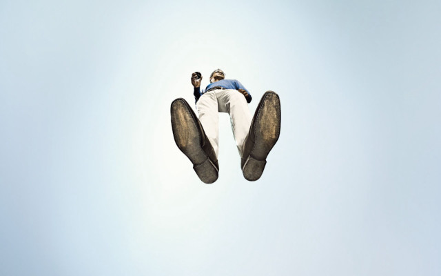 Flying man shoes sunny sky free wallpaper for desktop - medium preview image
