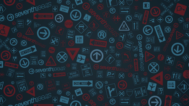 Signs arrows puzzle typographic robotic free wallpaper for desktop - medium preview image