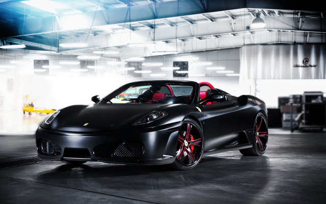 Black sports car red rims #6 free wallpaper for desktop - medium preview image