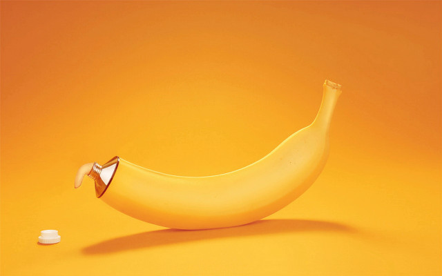 Banana pill yellow background white free wallpaper for desktop - medium preview image