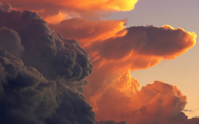 Clouds sunset plane fire orange free wallpaper for desktop - medium preview image