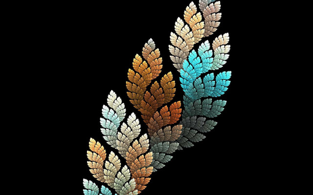 Colorful leaf black background blue free wallpaper for desktop - medium preview image