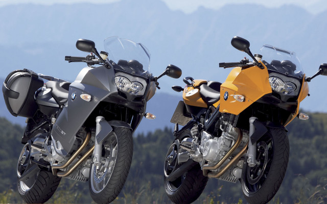 Motorcycles grass trees mountains outdoor free wallpaper for desktop - medium preview image