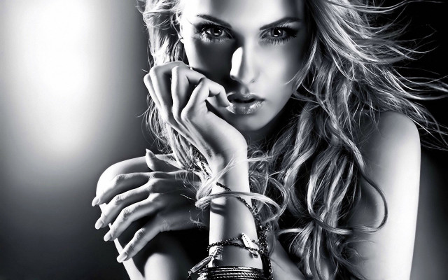 Woman long hair posing hands #13 free wallpaper for desktop - medium preview image