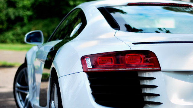 White sports car parked road #3 free wallpaper for desktop - medium preview image