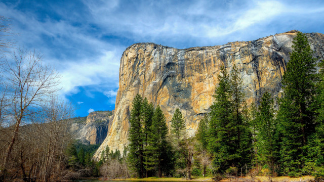 Mountain river trees clouds blue #4 free wallpaper for desktop - medium preview image