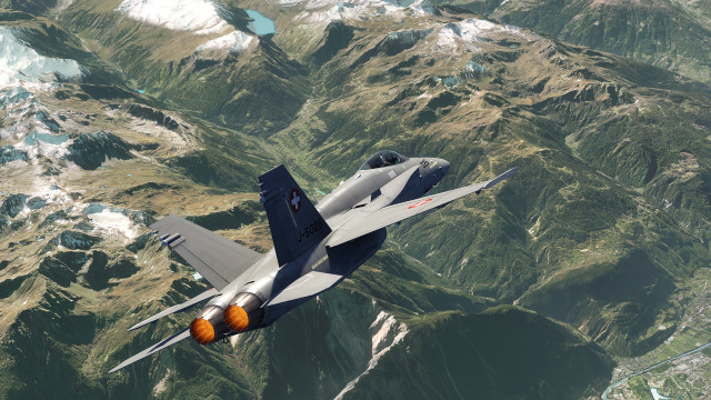 Fighter jet mountain range red free wallpaper for desktop - medium preview image