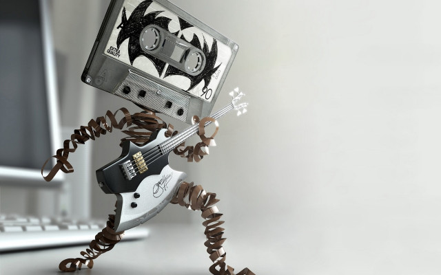Cassette guitar string bat eddie free wallpaper for desktop - medium preview image