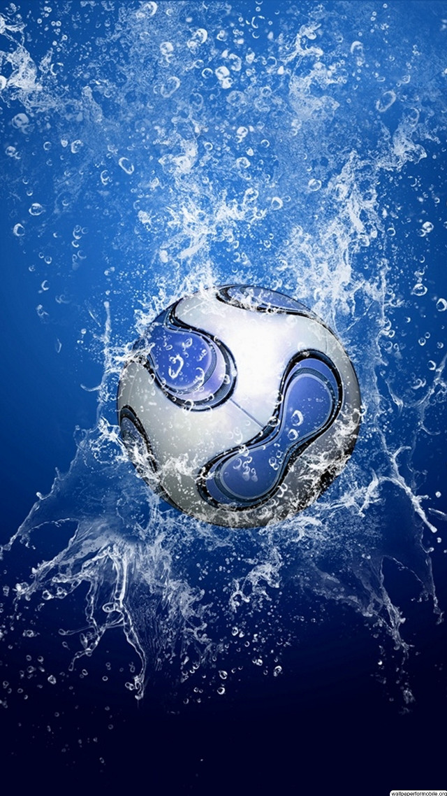Soccer ball floating water bubbles free wallpaper for mobile - medium preview image