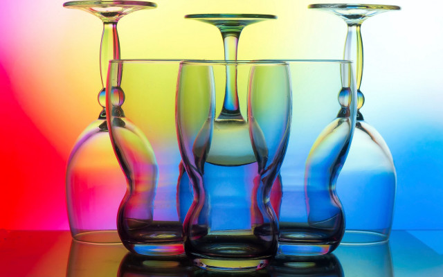 Wine glasses still life holography #2 free wallpaper for desktop - medium preview image