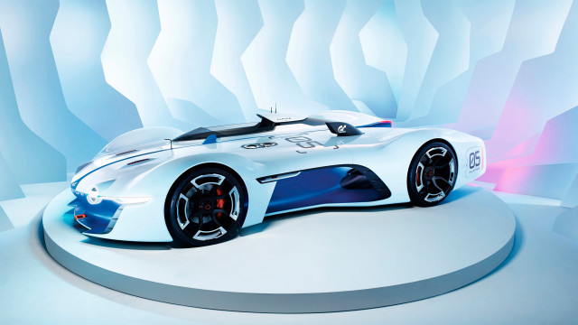 White sports car blue background free wallpaper for desktop - medium preview image