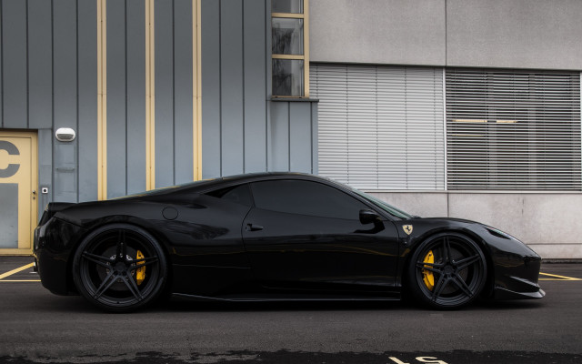 Black sports car yellow stripe free wallpaper for desktop - medium preview image
