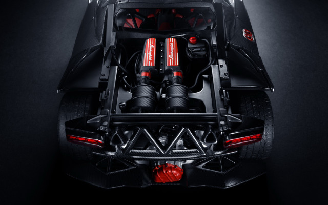 Black sports car red exhaust free wallpaper for desktop - medium preview image