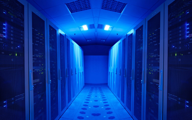 Data center blue hallway starry free wallpaper for desktop - medium preview image