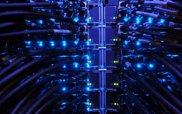 Network wires glowing cables art free wallpaper for desktop - medium preview image