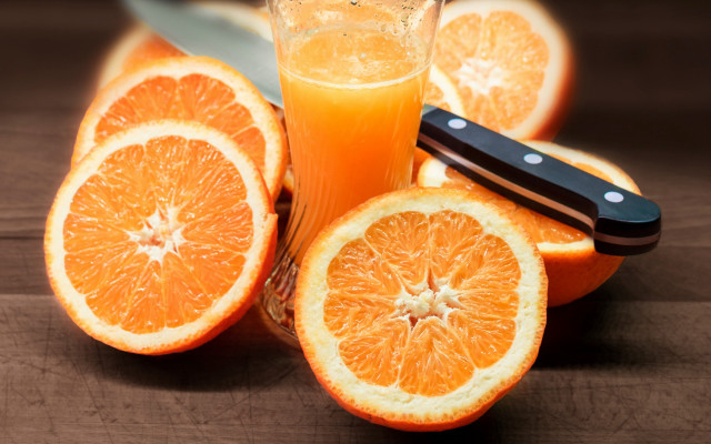 Orange juice sliced oranges knife free wallpaper for desktop - medium preview image