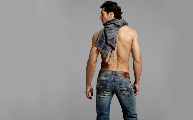 Man scarf jeans puzzle fashion free wallpaper for desktop - medium preview image