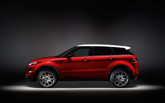 Red range rover dark room free wallpaper for desktop - medium preview image