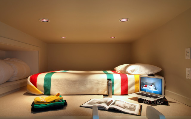 Bedroom laptop book lamp photorealism free wallpaper for desktop - medium preview image