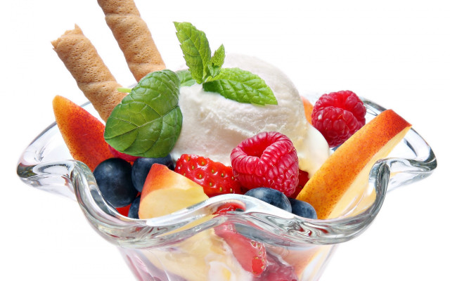 Glass bowl fruit ice cream free wallpaper for desktop - medium preview image
