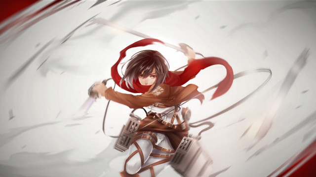 Woman sword redscarf manga military free wallpaper for desktop - medium preview image