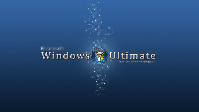 Blue background windows ultimate logo free wallpaper for desktop - medium preview image