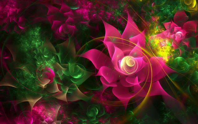 Psychedelic flower fractals mandelbrot rose free wallpaper for desktop - medium preview image