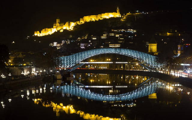 Heidelberg bridge river night cityscape free wallpaper for desktop - medium preview image