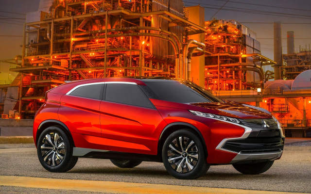 Red suv factory pipes cityscape free wallpaper for desktop - medium preview image