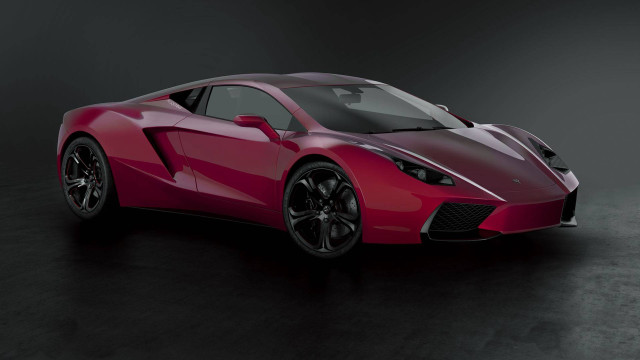 Red sports car dark room #23 free wallpaper for desktop - medium preview image