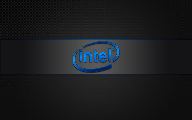 Blue intel logo black stripe free wallpaper for desktop - medium preview image