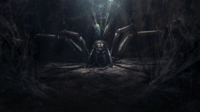 Giant spider forest man light free wallpaper for desktop - medium preview image