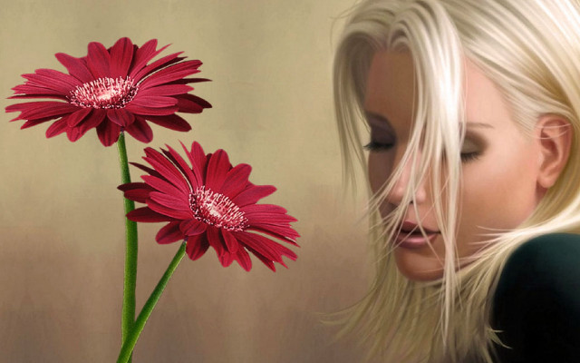 Woman flower vase gothic anne free wallpaper for desktop - medium preview image