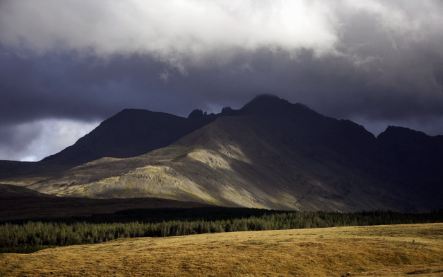 Mountain range trees cloudy sky #2 free wallpaper for desktop - medium preview image